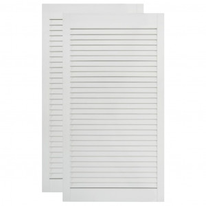 Portas de armário 2 pcs design de persiana pinho maciço branco H
