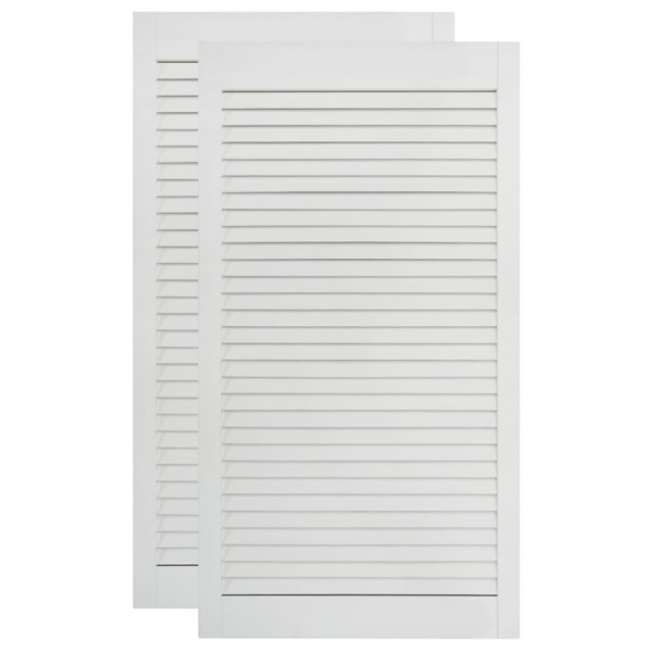 Portas de armário 2 pcs design de persiana pinho maciço branco M 2