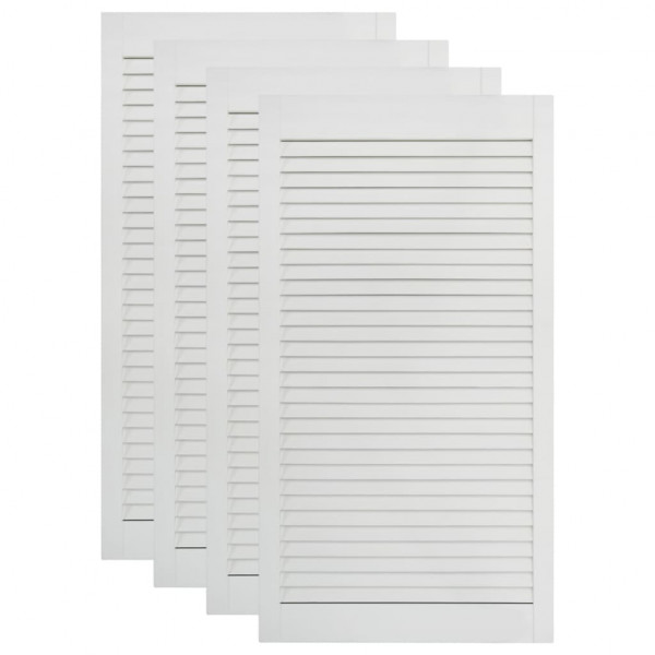Portas de armário 4 pcs design de persiana pinho maciço branco M 2