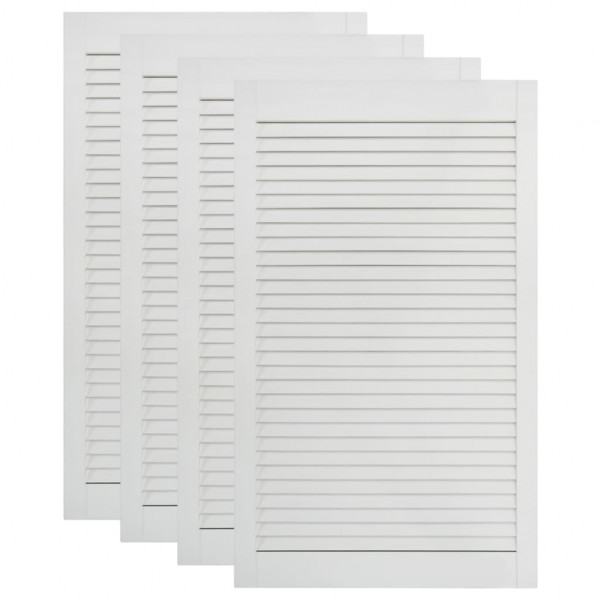 Portas de armário 4 pcs design de persiana pinho maciço branco M 2