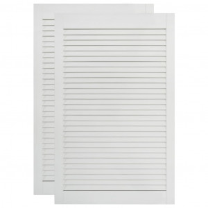 Portas de armário 2 pcs design de persiana pinho maciço branco H