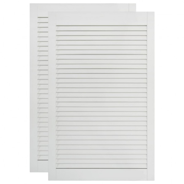 Portas de armário 2 pcs design de persiana pinho maciço branco M 2