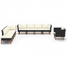 Set muebles de jardín 10 pzas ratán sintético eucalipto negro 2