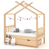 Estructura de cama infantil con cajón madera de pino 70x140 cm 1