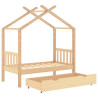 Estructura de cama infantil con cajón madera de pino 70x140 cm 5