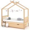 Estructura de cama infantil con cajón madera de pino 80x160 cm 1