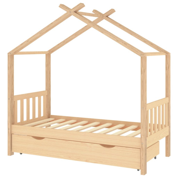 Estructura de cama infantil con cajón madera de pino 80x160 cm M 2
