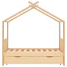 Estructura de cama infantil con cajón madera de pino 80x160 cm 3