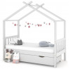 Estructura cama niños con cajón madera pino blanco 80x160 cm 1