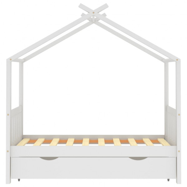 Estructura cama niños con cajón madera pino blanco 80x160 cm M 3