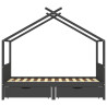 Estructura de cama infantil y cajones madera pino gris 90x200cm 3