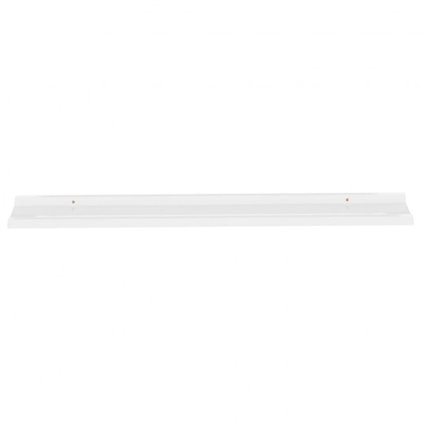 Prateleiras de parede 2 pcs 115x9x3 cm branco brilhante M 4