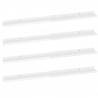 Estantes de pared 4 unidades blanco brillo 100x9x3 cm 2