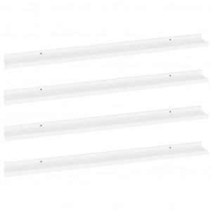 Estantes de pared 4 unidades blanco 100x9x3 cm H