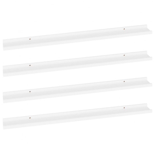 Estantes de pared 4 unidades blanco 100x9x3 cm M 2