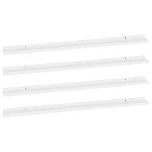 Estantes de pared 4 unidades blanco 115x9x3 cm H