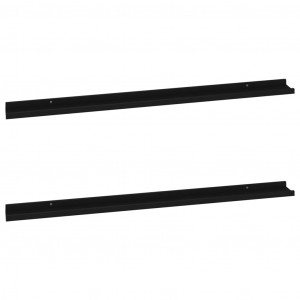 Prateleiras de parede 2 pcs 115x9x3 cm preto H