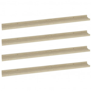 Prateleiras de parede 4 pcs 100x9x3 cm carvalho sonoma H