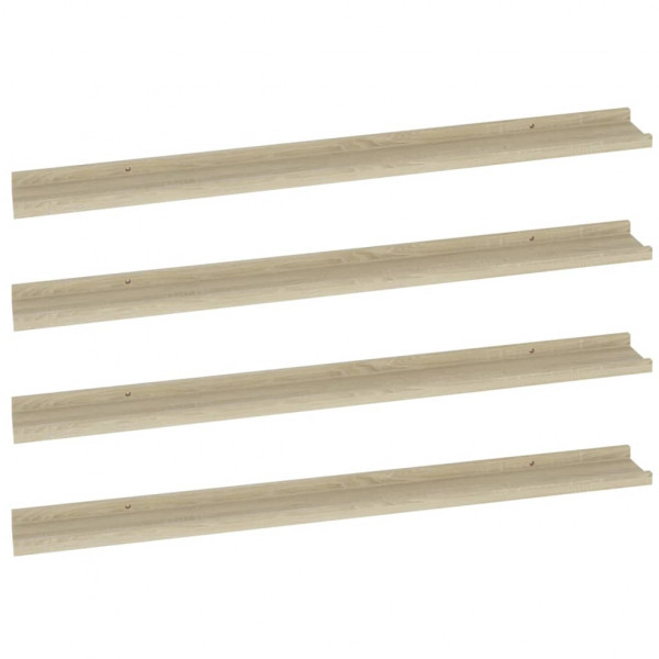 Estantes de pared 4 unidades roble Sonoma 100x9x3 cm M 2