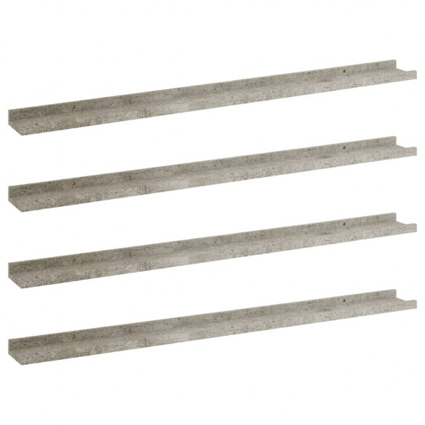 Prateleiras de parede 4 pcs 100x9x3 cm cinzento cimento M 2
