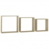 Prateleiras de parede forma de cubo 3pcs cm cor carvalho sonoma 3