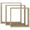 Prateleiras de parede forma de cubo 3pcs cm cor carvalho sonoma 4