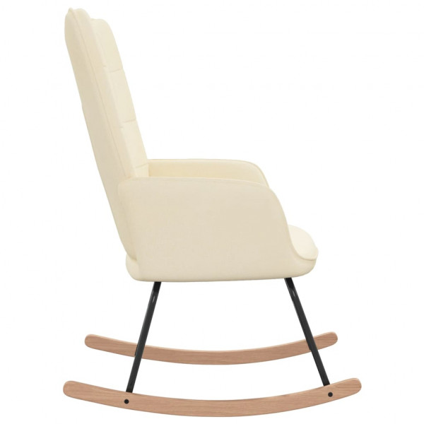 Silla mecedora de tela color crema M 3