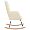 Silla mecedora de tela color crema 3