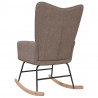 Silla mecedora de tela gris taupe 5