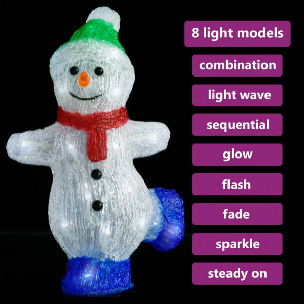 Figura de muñeco de nieve de acrílico navideño LED 30 cm M 3
