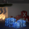 Caixas presentes Natal decorativas 3 pcs acrílico branco frio 1