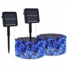 Tiras de luces solares LED 2 uds azul interior/exterior 2
