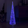 Pirâmide de iluminação decorativa com LEDs acrílico 120 cm azul 1