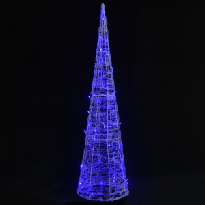 Pirâmide de iluminação decorativa com LEDs acrílico 120 cm azul H