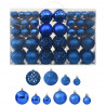 Juego de bolas de Navidad 100 piezas azul 1