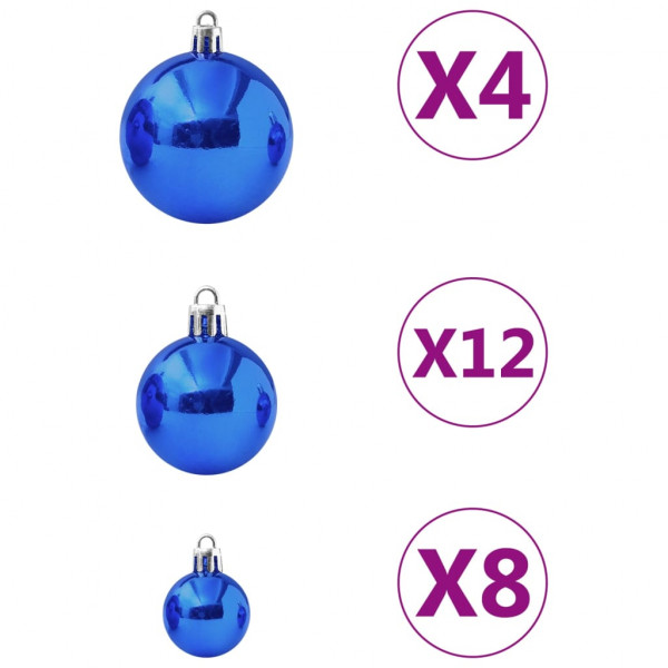 Juego de bolas de Navidad 100 piezas azul M 4