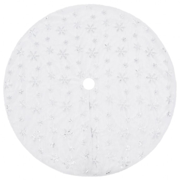 Saia de árvore de Natal luxuosa 90 cm pelo sintético branco M 2