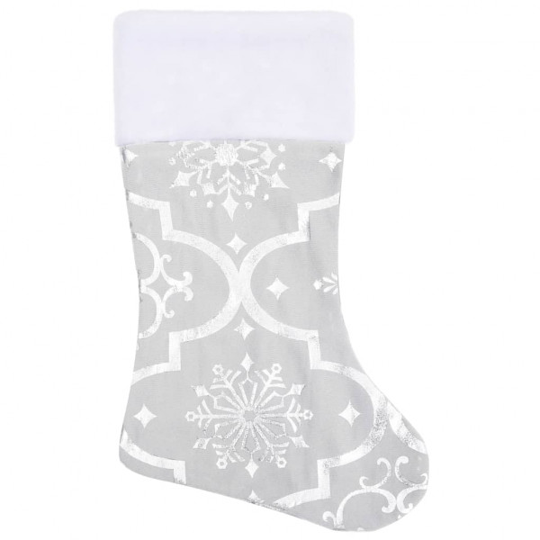 Saia de árvore de Natal luxuosa 122 cm com meia tecido branco M 4