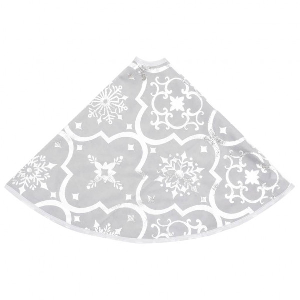 Saia de árvore de Natal luxuosa 122 cm com meia tecido branco M 5