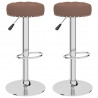 Bancos de bar 2 pcs tecido castanho 1