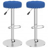 Bancos de bar 2 pcs tecido azul 1