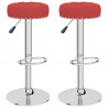 Bancos de bar 2 pcs tecido vermelho tinto 1