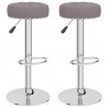Bancos de bar 2 pcs tecido cinzento-acastanhado 1