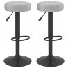 Cadeiras de bar 2 pcs veludo cinzento 1