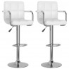 Bancos de bar 2 pcs couro artificial branco 1