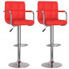 Bancos de bar 2 pcs couro artificial vermelho 1