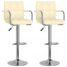 Bancos de bar 2 pcs couro artificial cor creme 1