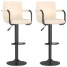 Bancos de bar 2 pcs tecido cor creme 1