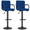 Bancos de bar 2 pcs tecido azul 1