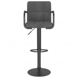 Banco de bar veludo cinzento-escuro H